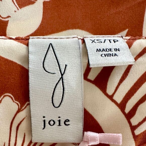 JOIE Floral Shirt Silky Top Flowy Blouse XS • NEW WITH TAGS • - Picture 5 of 8